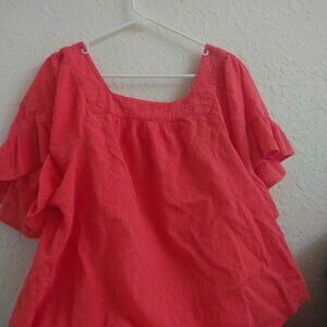Coral Peasant shirt